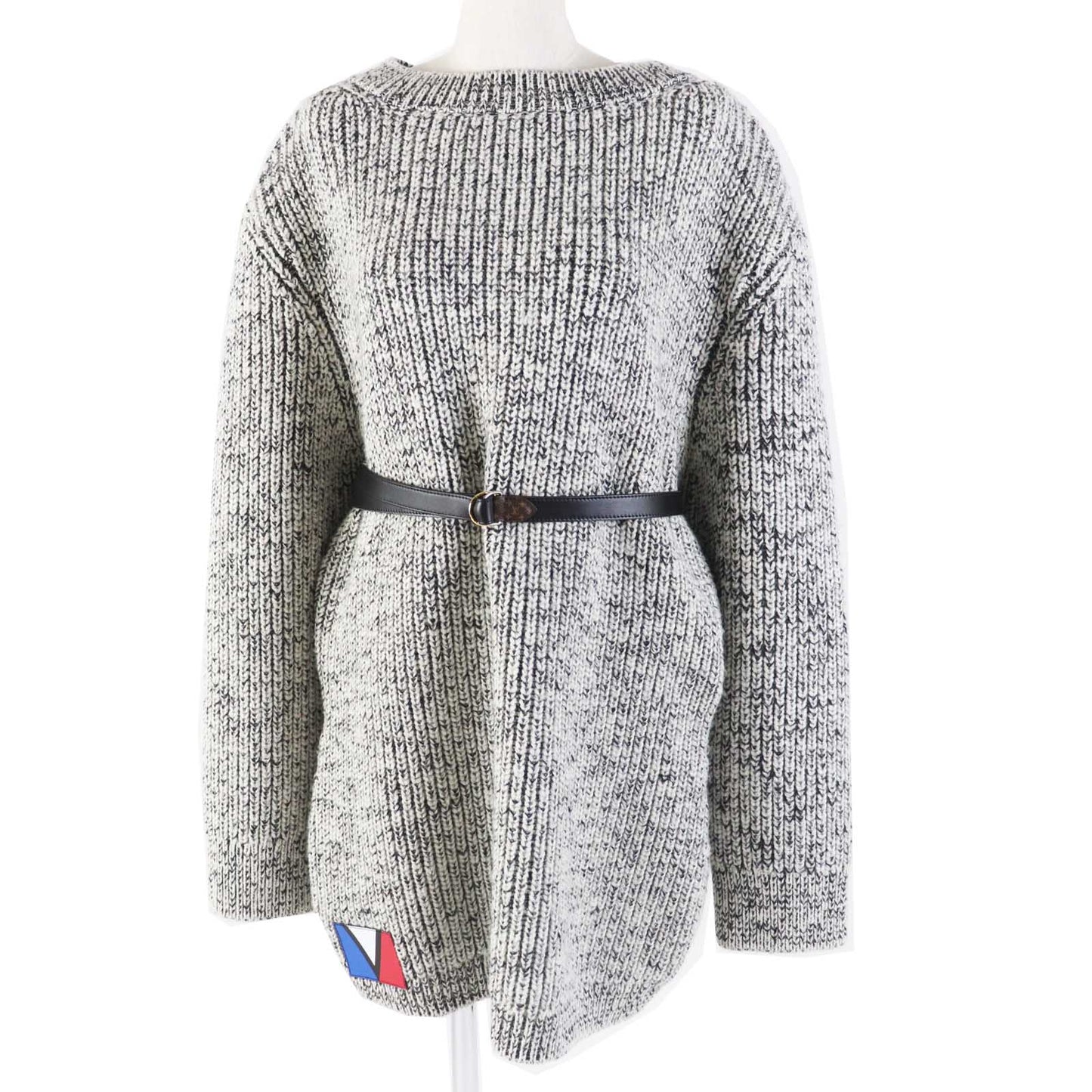 LOUIS VUITTON one piece Main: 100% wool, some parts: 50% cotton, some parts: 50% polyester, some parts: lamb leather, some parts: 50% cotton, : zinc alloy Black White Women M