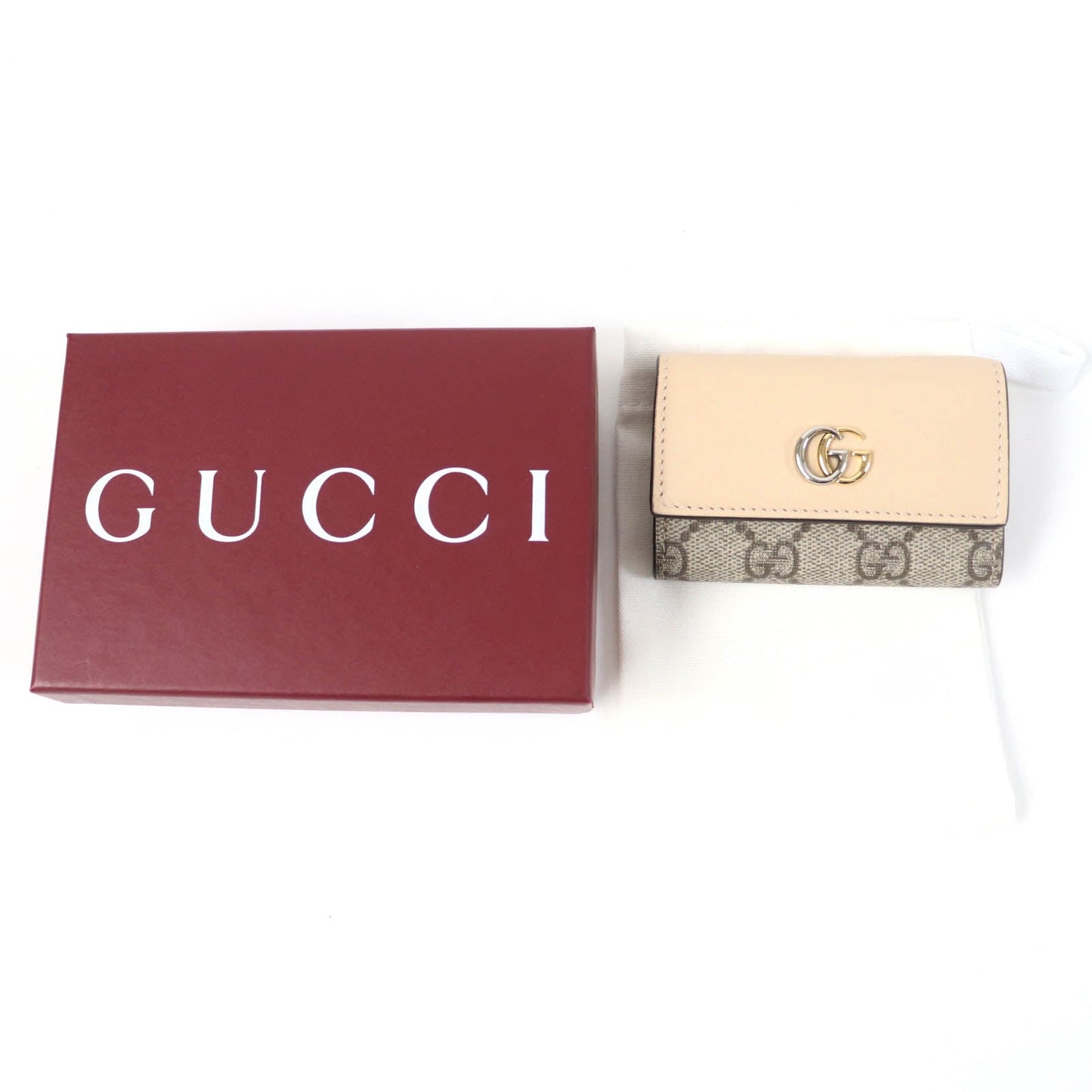 GUCCI Key case Key holder  795649 Main: Leather, Main: GG Supreme Canvas beige Double G Key case Key holder Women
