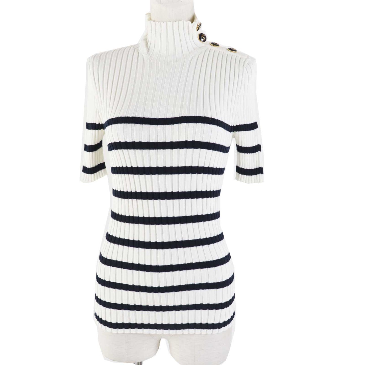 Christian Dior Short sleeve knit 114S48AM725 Main: 100% cotton White black Women 38