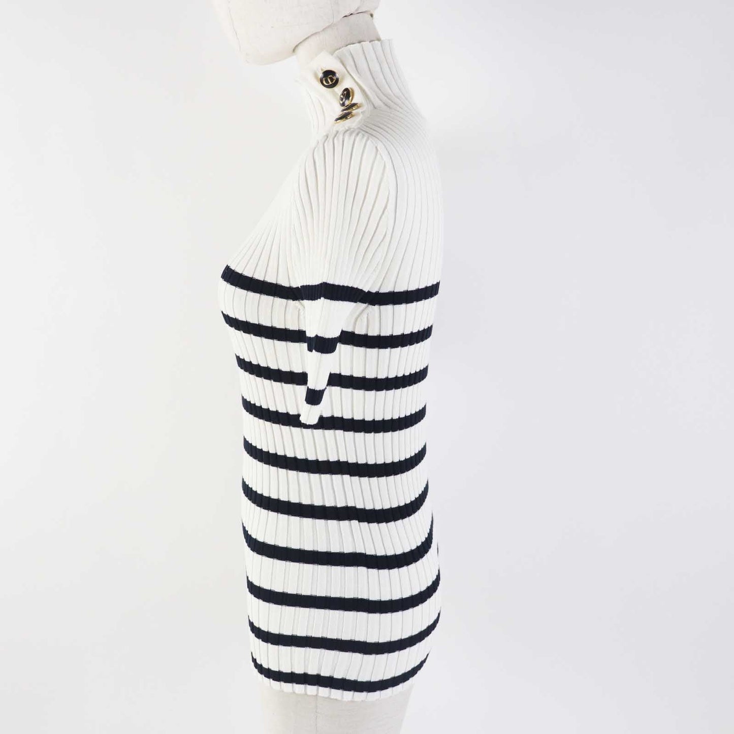Christian Dior Short sleeve knit 114S48AM725 Main: 100% cotton White black Women 38