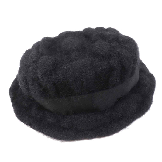 Chanel Mohair Rayon COCO Mark Hat Black M Classic Flap Tote