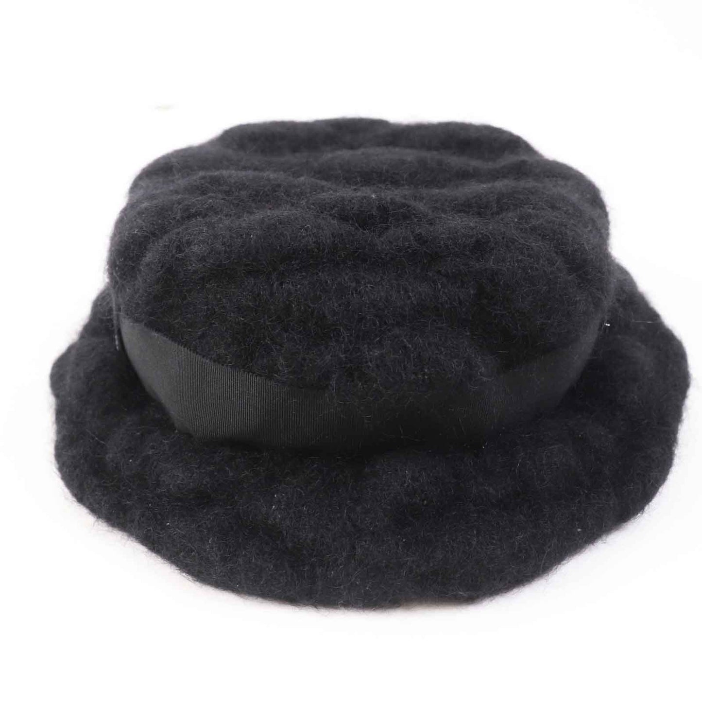 CHANEL hat Outer material: 47% mohair, Outer material: 22% rayon, Outer material: 22% nylon, Outer material: 9% polyurethane, Lining: 100% cotton black Women M