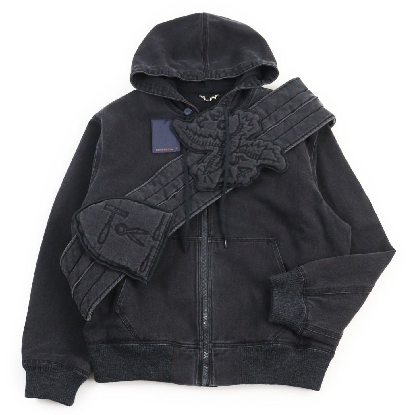 LOUIS VUITTON Jacket 1A5PAV Outer: 100% cotton, Lining: 100% cotton, Part: 100% wool, Filling: 100% polyester black mens 50