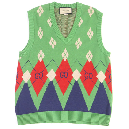 GUCCI Vest 653841 Main: 100% cotton, part: 97% cotton, part: 2% nylon, part: 1% polyurethane green mens S
