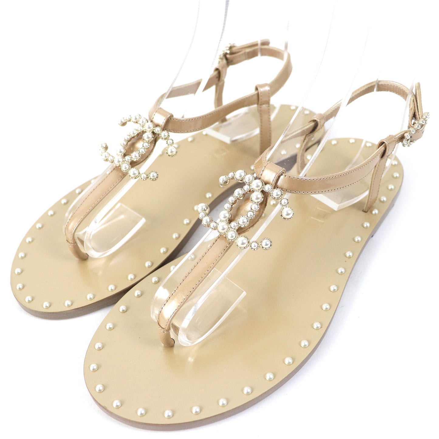 CHANEL Sandals 17P G32551 Main: Calf leather beige Women 35