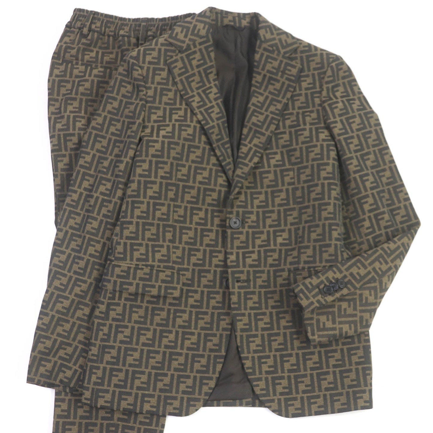 FENDI suit FJ0498/FB0767 Main: 65% polyester, Main: 35% cotton, Lining: 100% cupra Brown mens 44