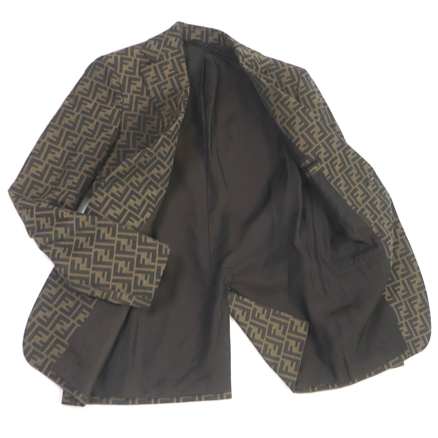 FENDI suit FJ0498/FB0767 Main: 65% polyester, Main: 35% cotton, Lining: 100% cupra Brown mens 44