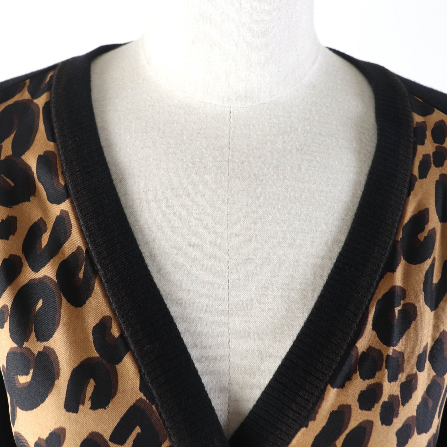 LOUIS VUITTON cardigan Main: 70% wool, Main: 30% silk Black brown Women XS