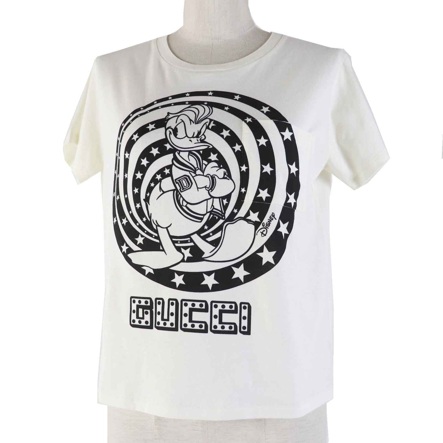 GUCCI Short sleeve T-shirt 644674 Outer material: 100% cotton Ivory black Women XS