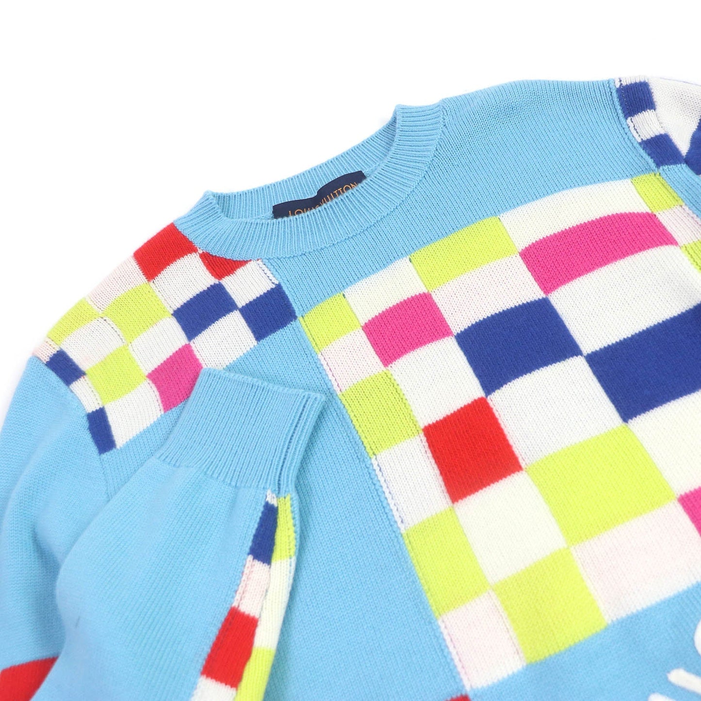 LOUIS VUITTON knit 1A8P48 Main: 100% wool Light blue mens XS