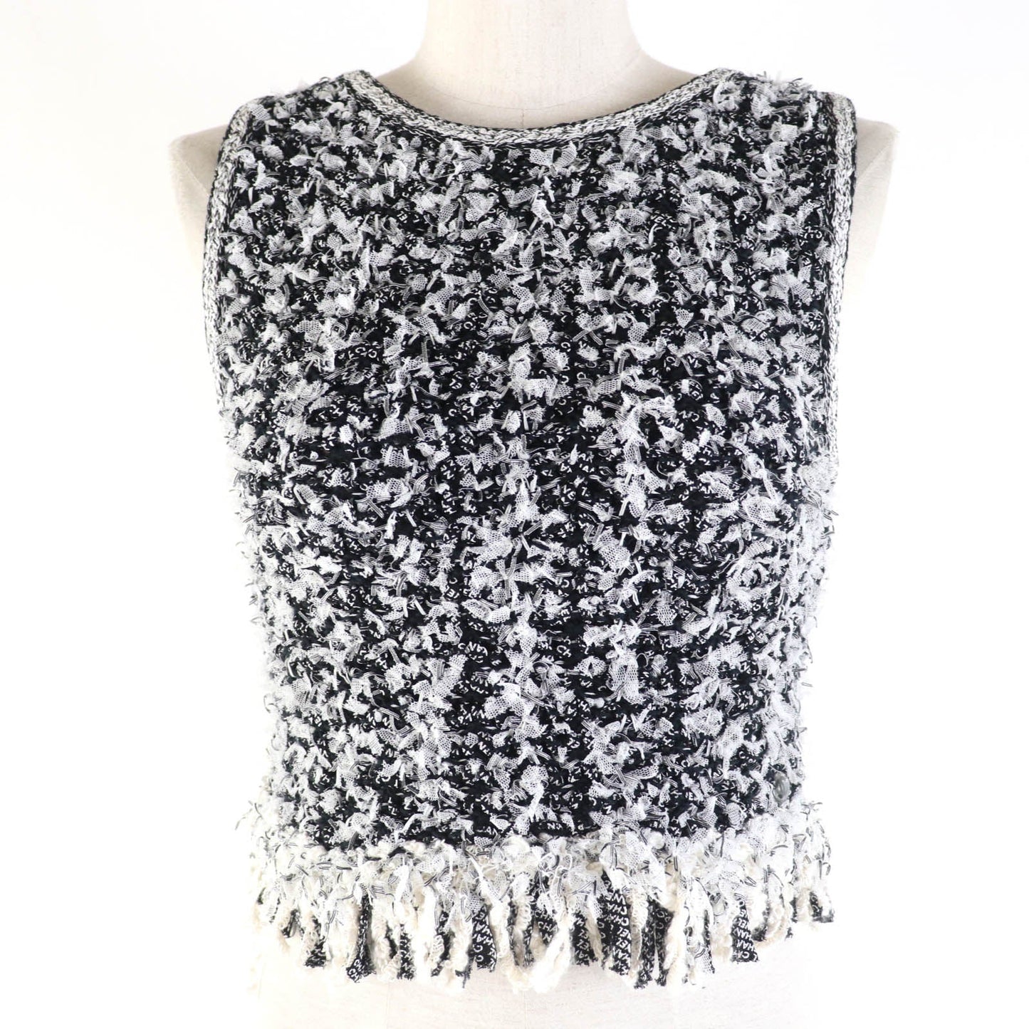 CHANEL knit P58876K07720 Main: 67% cotton, Main: 15% polyamide, Main: 9% silk, Main: 9% viscose Black type Women 34