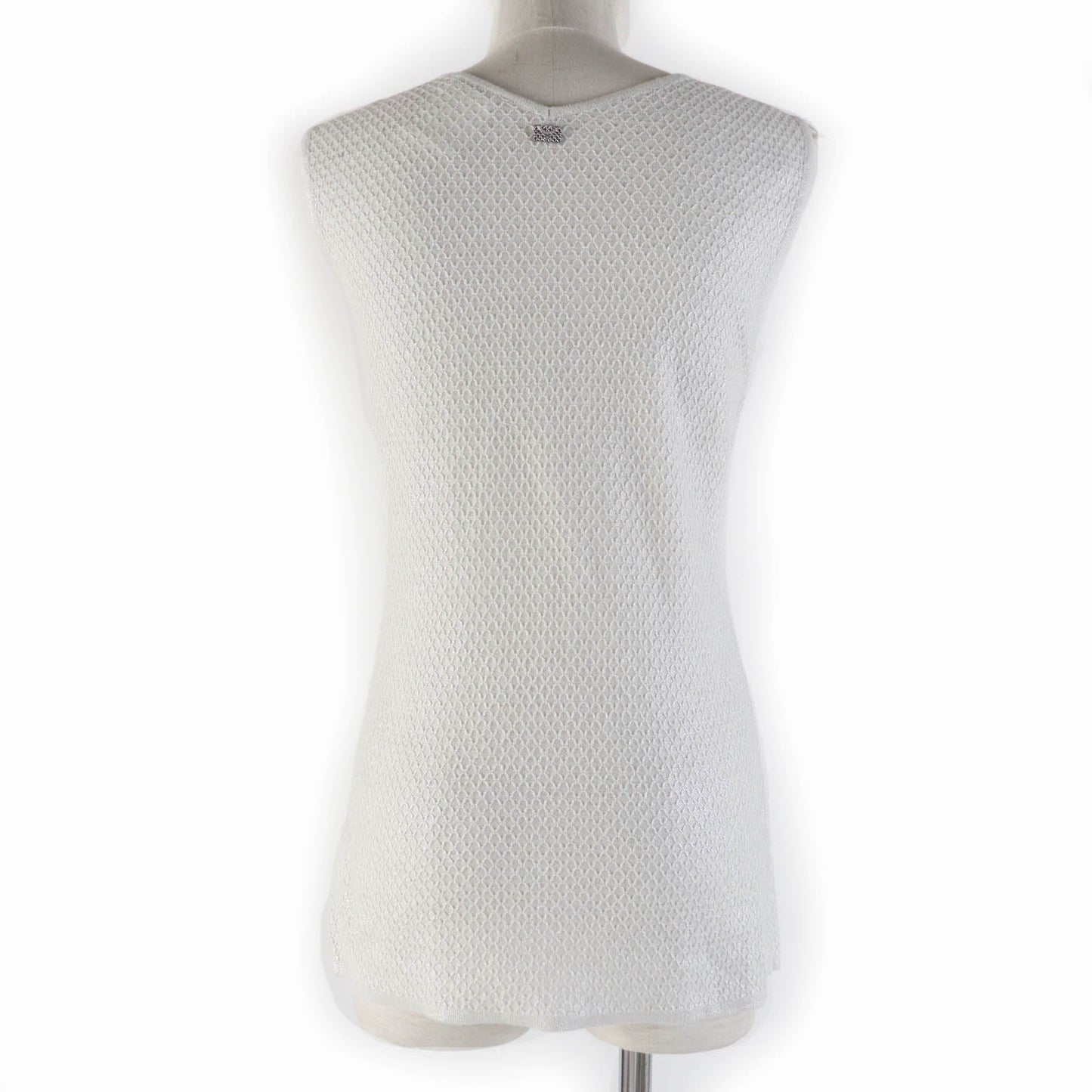 CHANEL knit 09P P35700K02085 Main: 70% cotton, Main: 30% linen Light gray Women 38