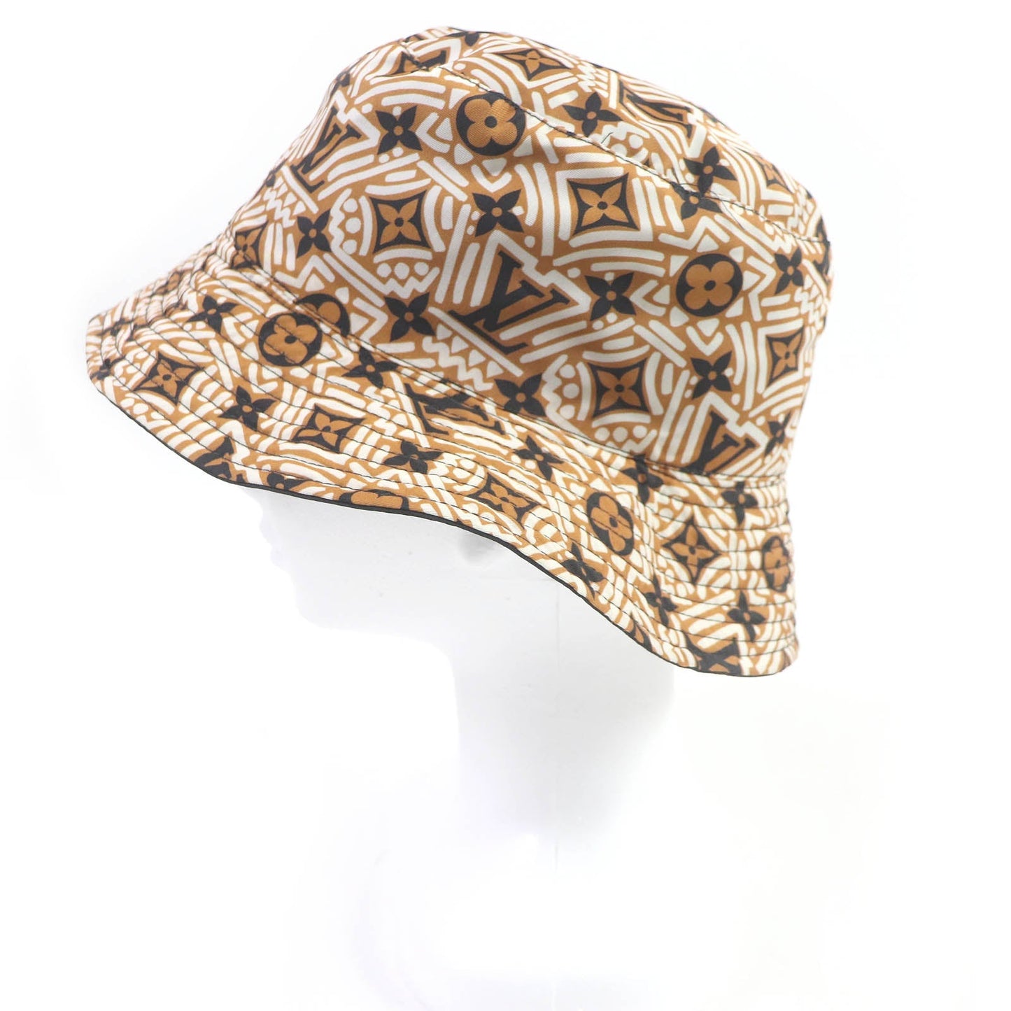LOUIS VUITTON hat M76534 Outer: 96% nylon, Outer: 4% elastane (polyurethane), Lining: 55% polyester, Lining: 45% silk Brown black mens