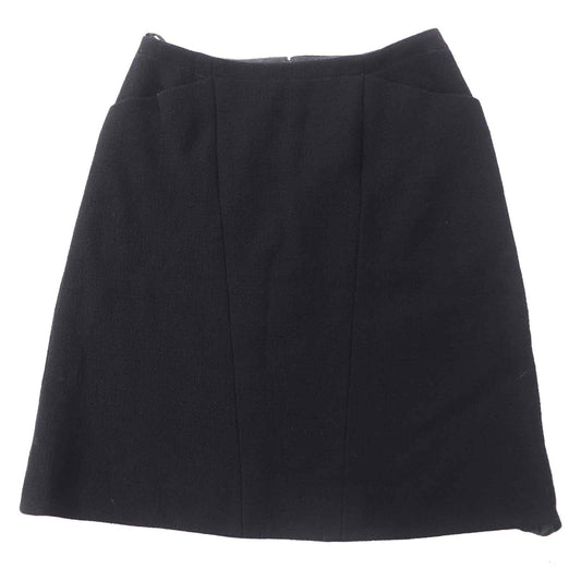 Chanel Wool Tweed Skirt Black 36 Classic Flap Tote