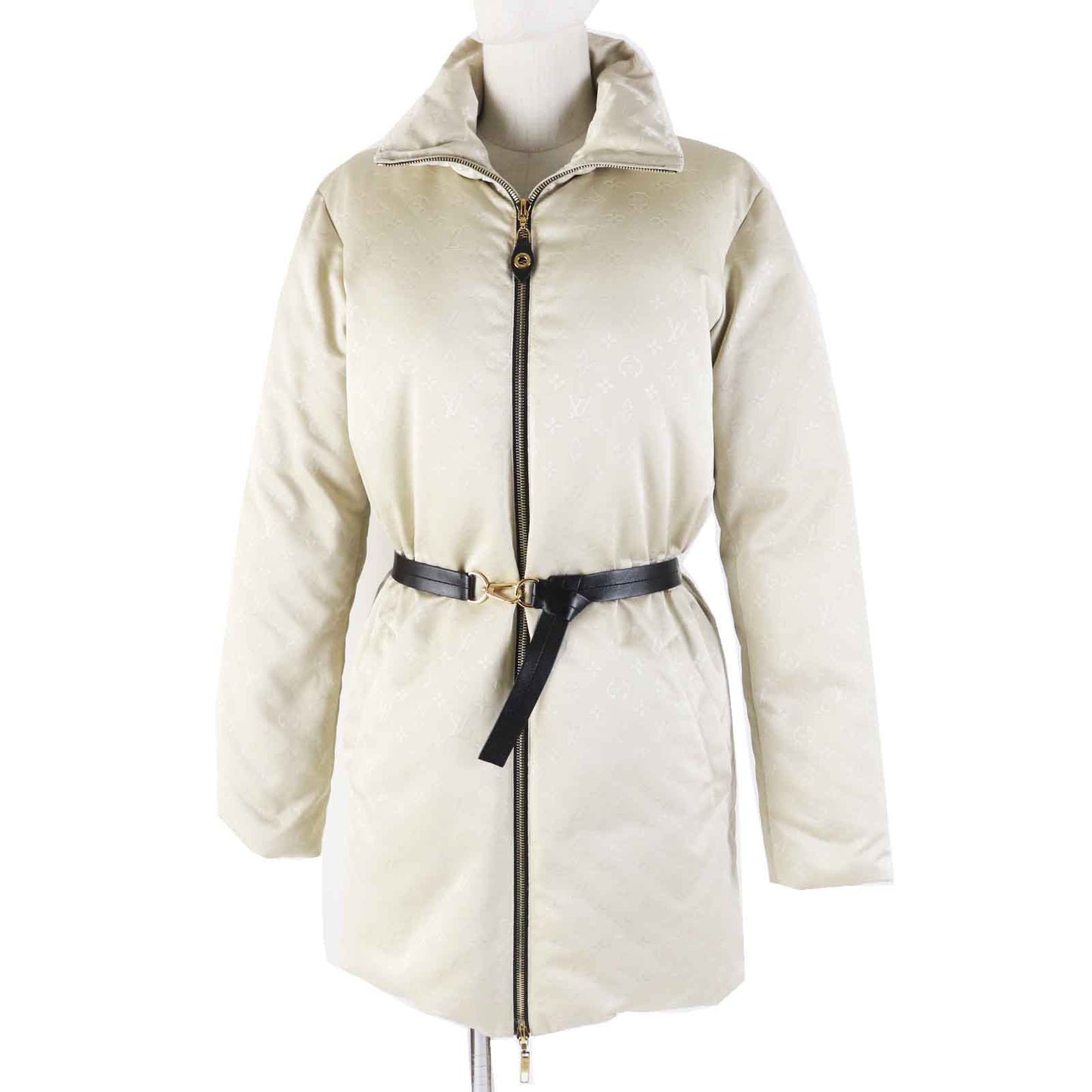 LOUIS VUITTON down coat FDJA44QWD Main: 53% polyester, Main: 47% wool, Lining: 50% rayon, Lining: 50% cupra, Filling: 90% down beige Women 36