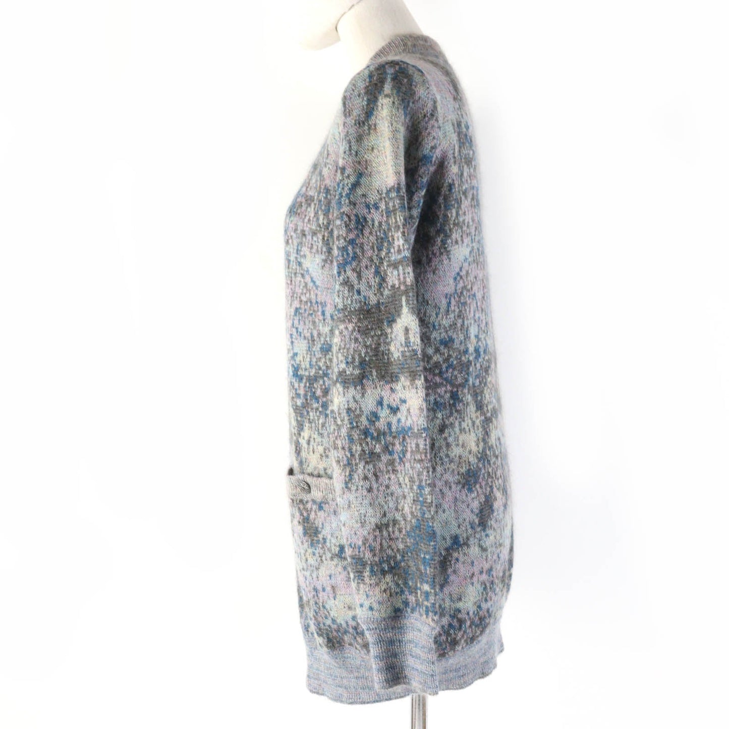 CHANEL cardigan P50012K06384 Main: 57% mohair, Main: 26% nylon, Main: 17% wool Gray type Multicolor Women 34