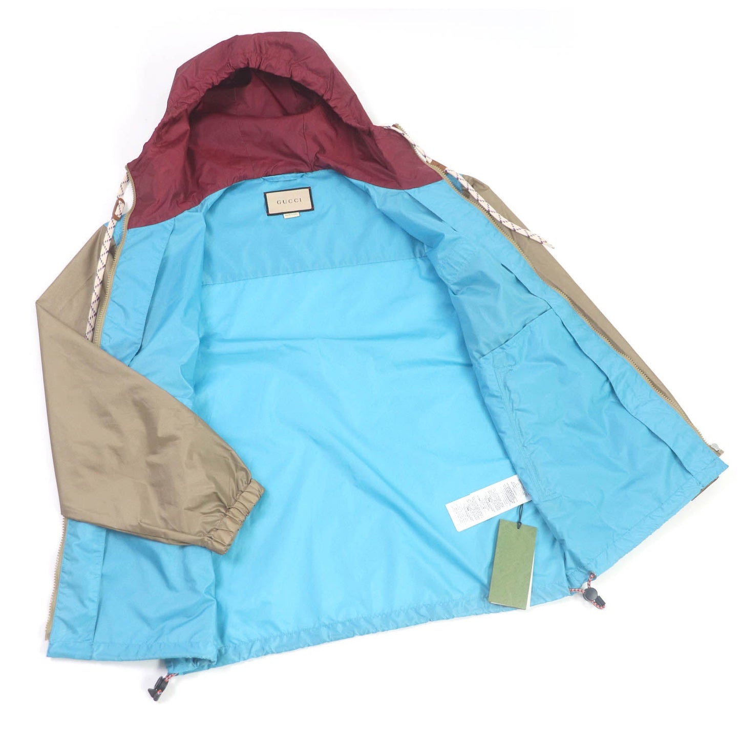 GUCCI Mountain Hoodie 740572 Main: 100% nylon, Part: 100% polyester, Leather part: Cowhide Blue type Multicolor mens 42