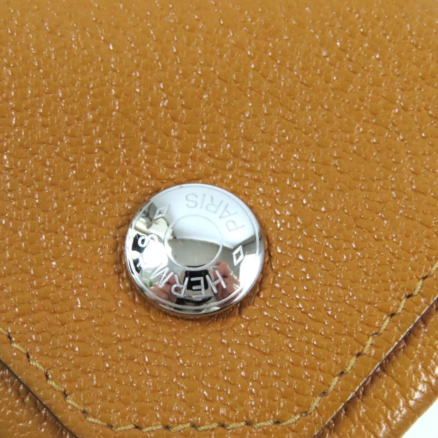 HERMES Coin case Shoble misol Brown pink Revan Cattle