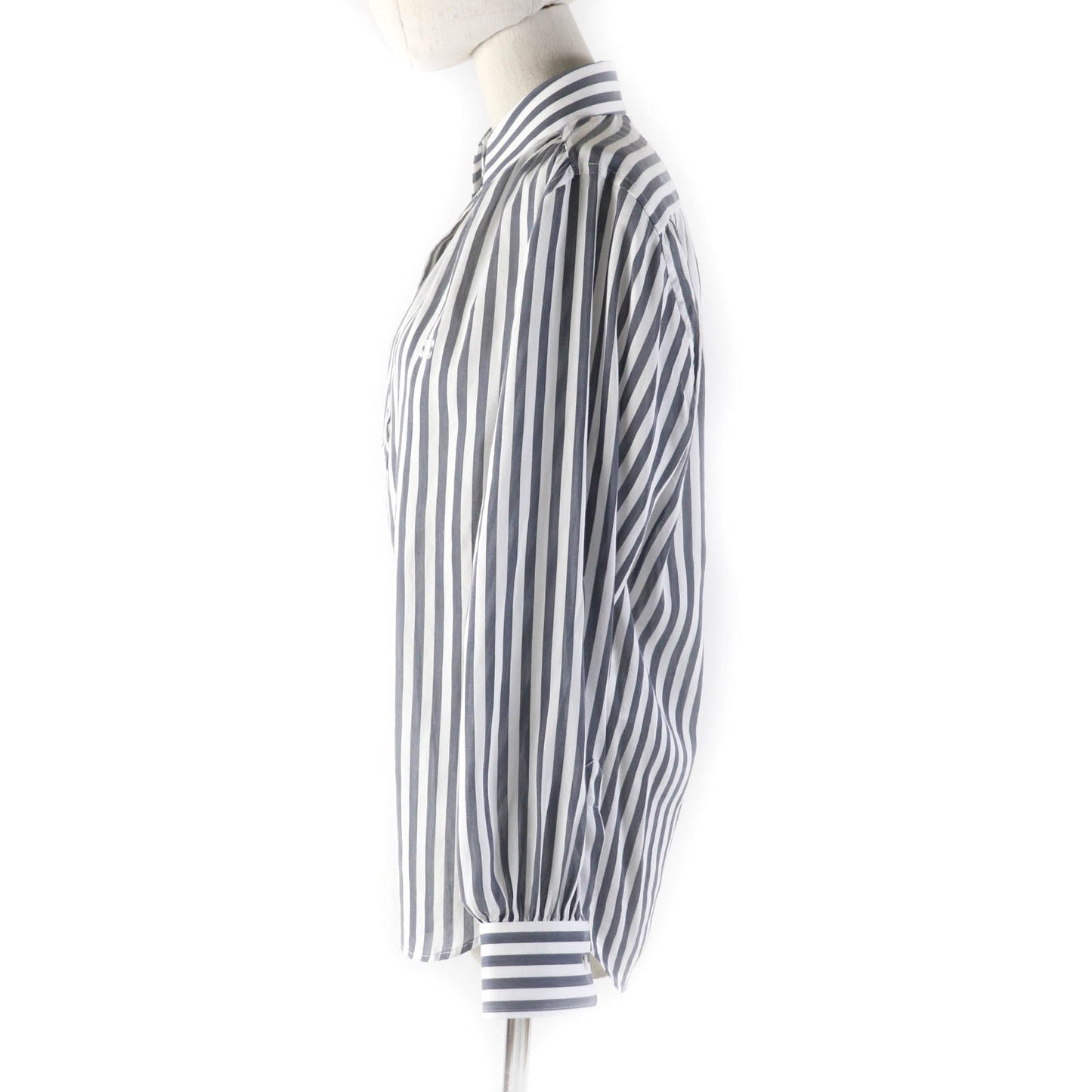 CELINE Long sleeve shirt 2C703637P Main: 73% cotton, Main: 27% silk Gray white Women 34