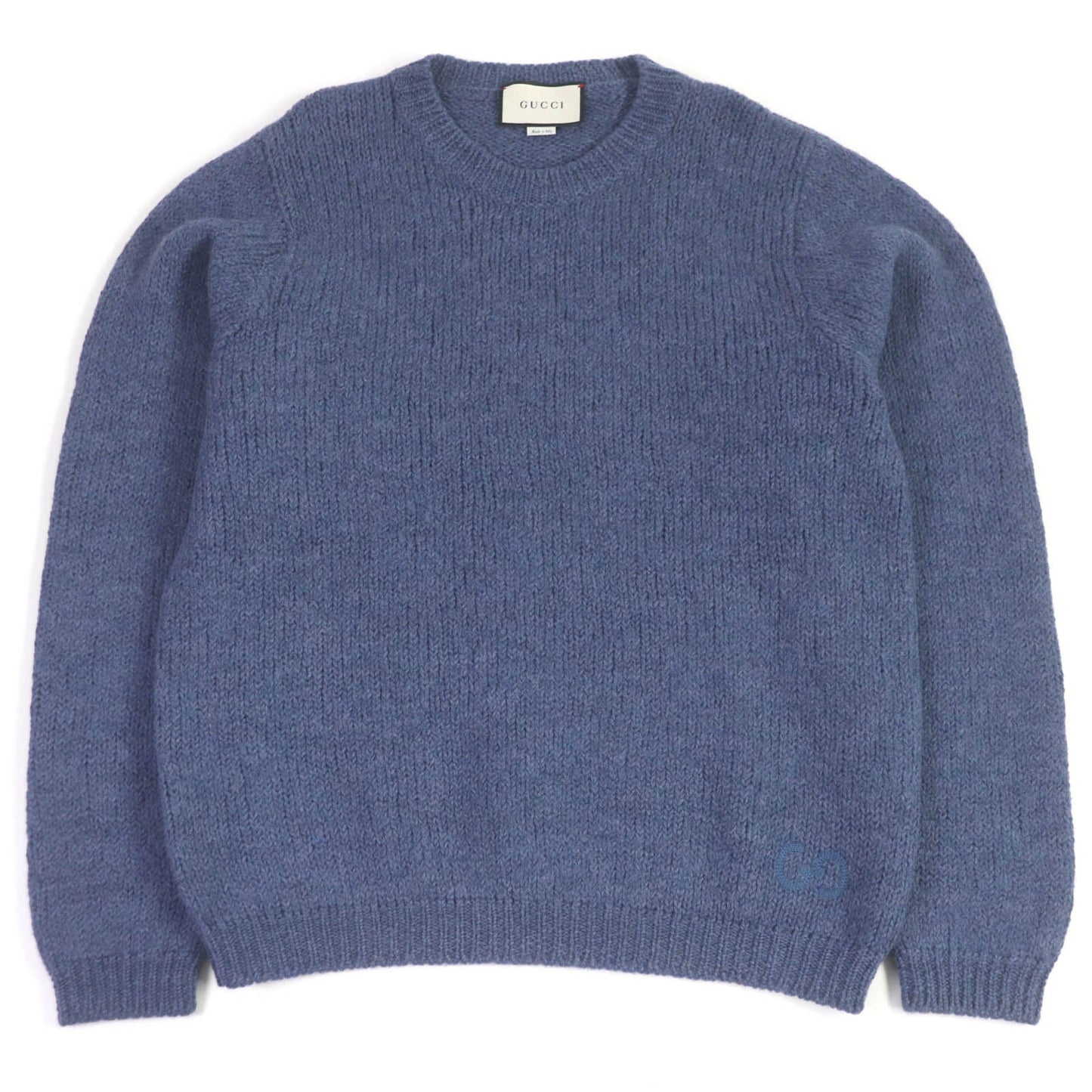 GUCCI knit 636327 Main: 100% wool, part: 50% acrylic, part: 50% wool blue mens XL