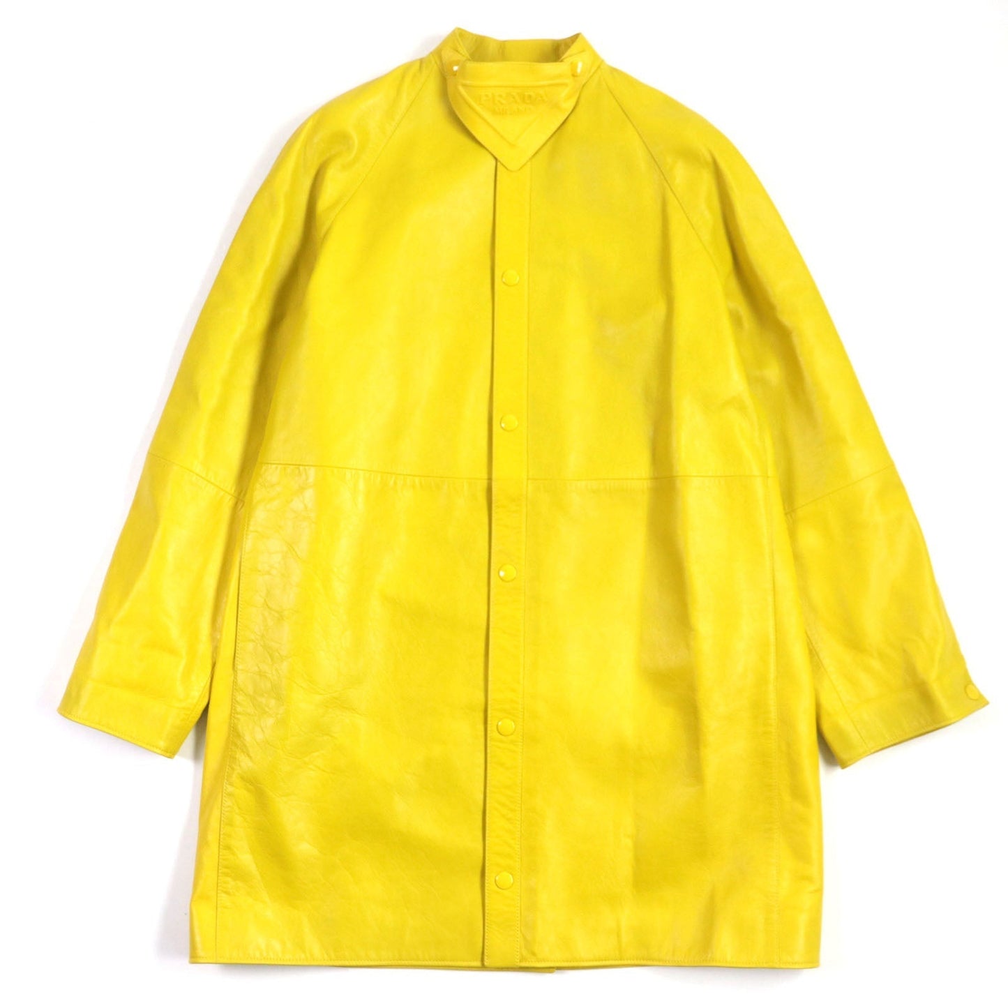PRADA Leather coat UPS564 Outer: Lamb leather, Lining: 100% rayon yellow mens S