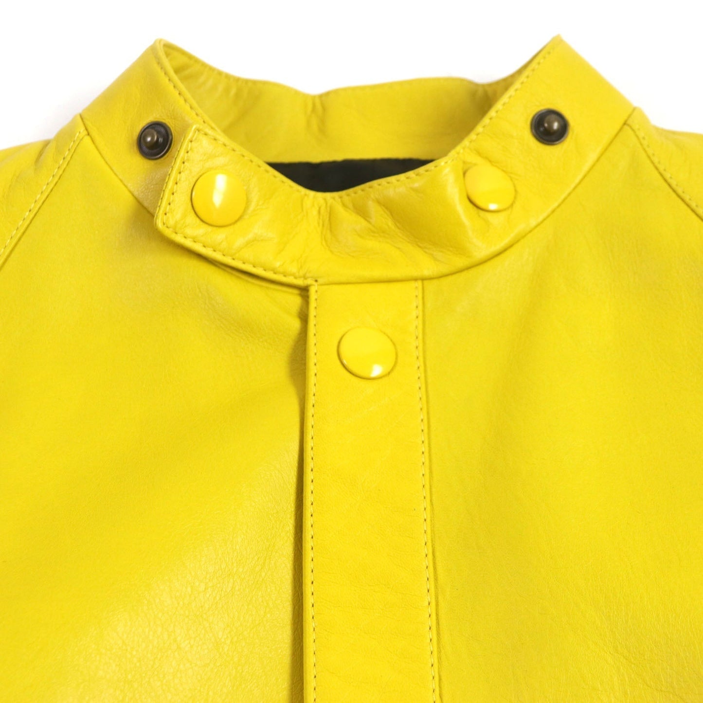 PRADA Leather coat UPS564 Outer: Lamb leather, Lining: 100% rayon yellow mens S