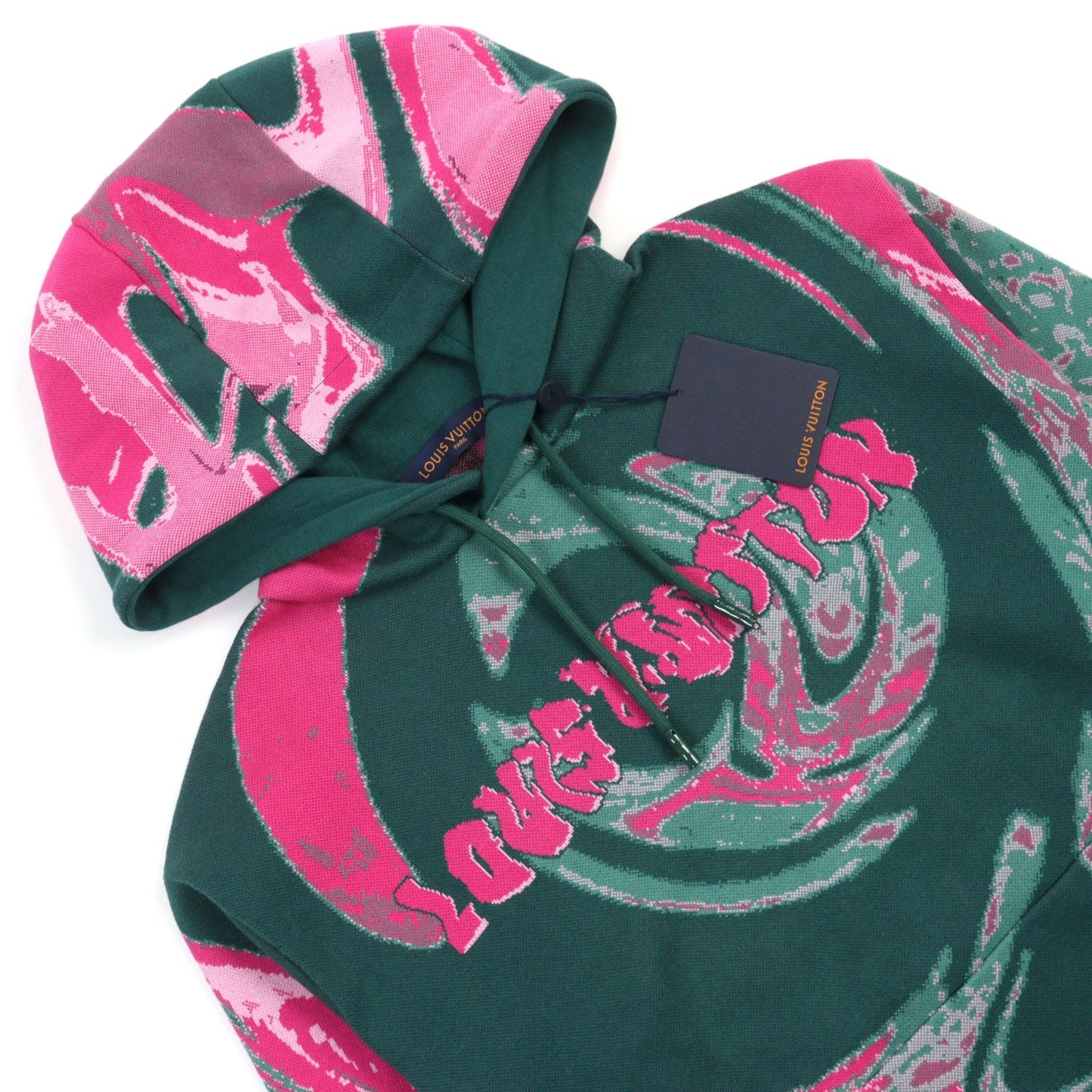LOUIS VUITTON Hoodie HPN33W Main: 100% cotton Green type Pink all-over pattern mens M