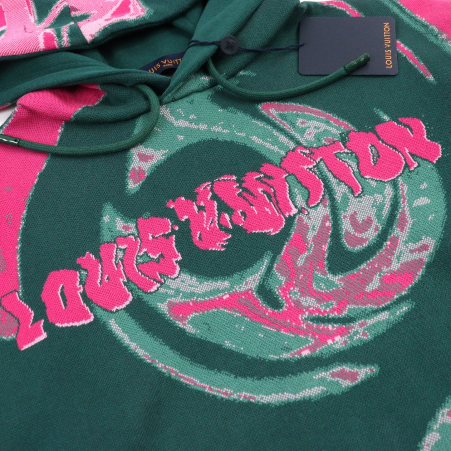 LOUIS VUITTON Hoodie HPN33W Main: 100% cotton Green type Pink all-over pattern mens M