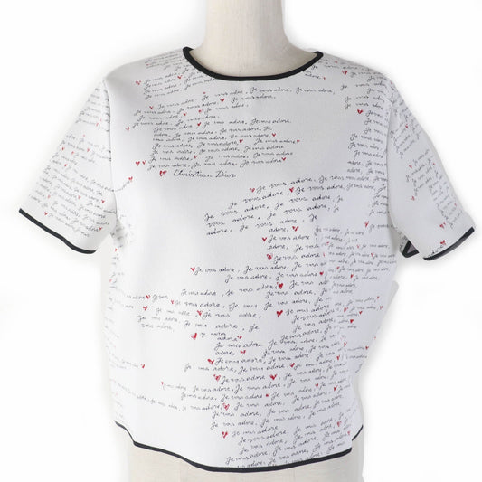 Christian Dior Short sleeve knit 454S36AM552 Main: 57% rayon, 29% nylon, 12% polyester, 2% polyurethane White type Je Vous Adore Technical Women 42