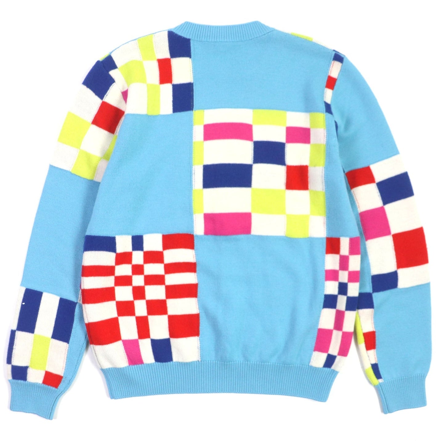 LOUIS VUITTON sweater 1A8P48 Main: 100% wool light blue multi Distorted Giant Damier mens S