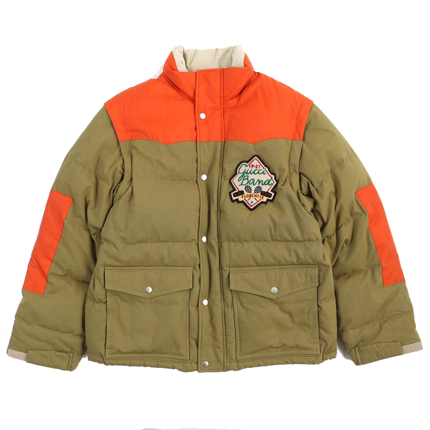 GUCCI Down vest 641311 Outer: 70% cotton, Outer: 30% nylon, Part: 100% cotton, Part: 39% polyester, Part: 31% wool, Filling: 100% polyester Camel Orange mens 46