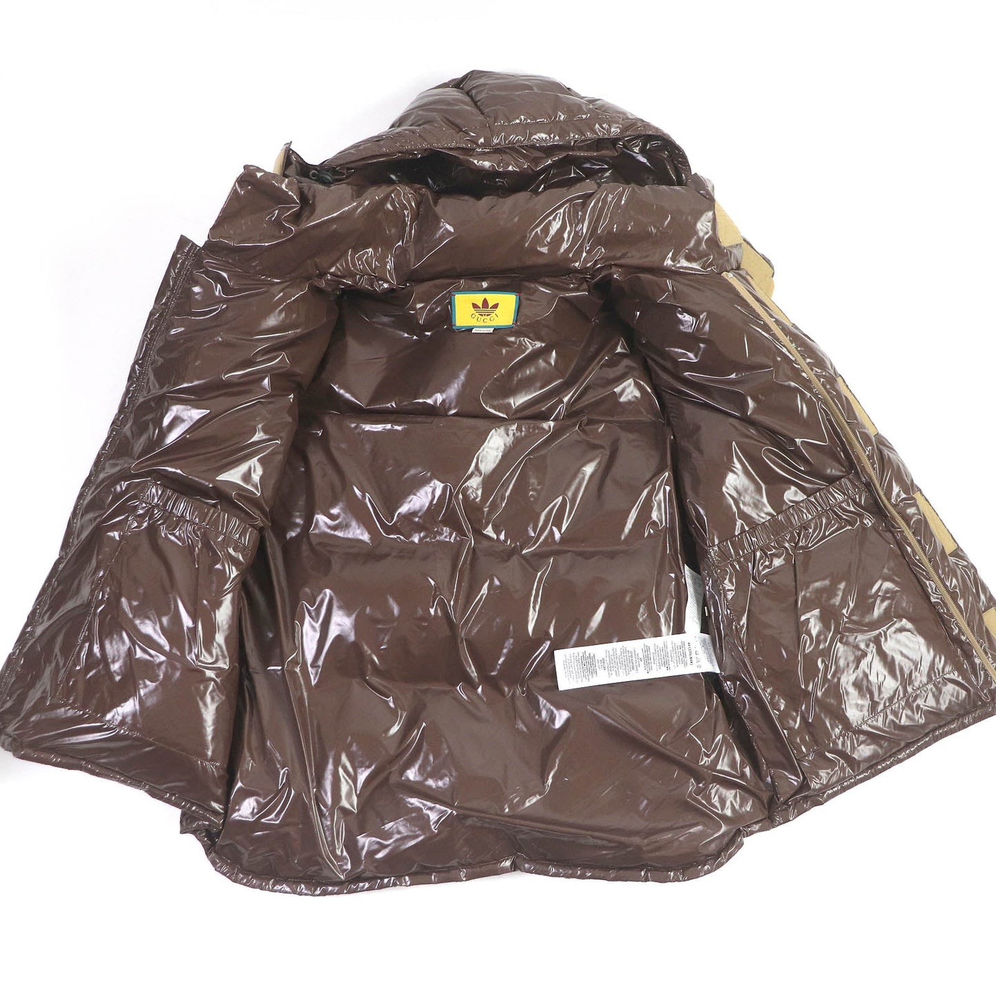 GUCCI Down vest 713715 Main: 100% nylon, Filling: 90% down, Filling: 10% feather, Partial: 100% polyester Brown mens 44