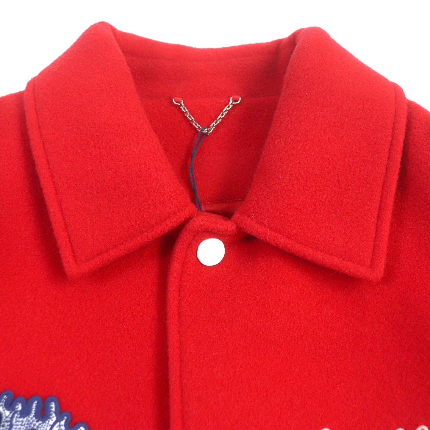 LOUIS VUITTON Jacket HOL31E Main: Cowhide, Main: 100% wool, Lining: 72% cupra, 28% cotton Red white mens 58