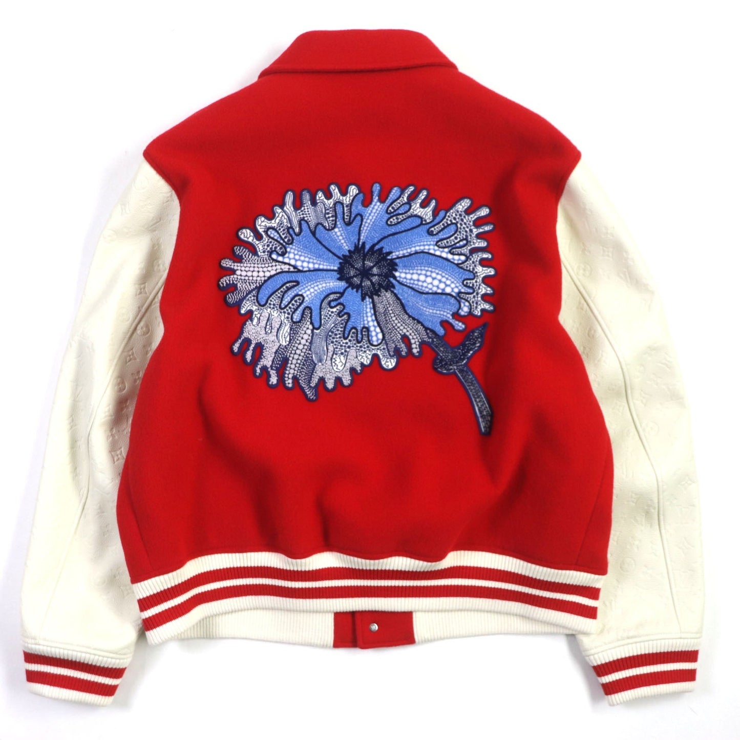 LOUIS VUITTON Jacket HOL31E Main: Cowhide, Main: 100% wool, Lining: 72% cupra, 28% cotton Red white mens 58
