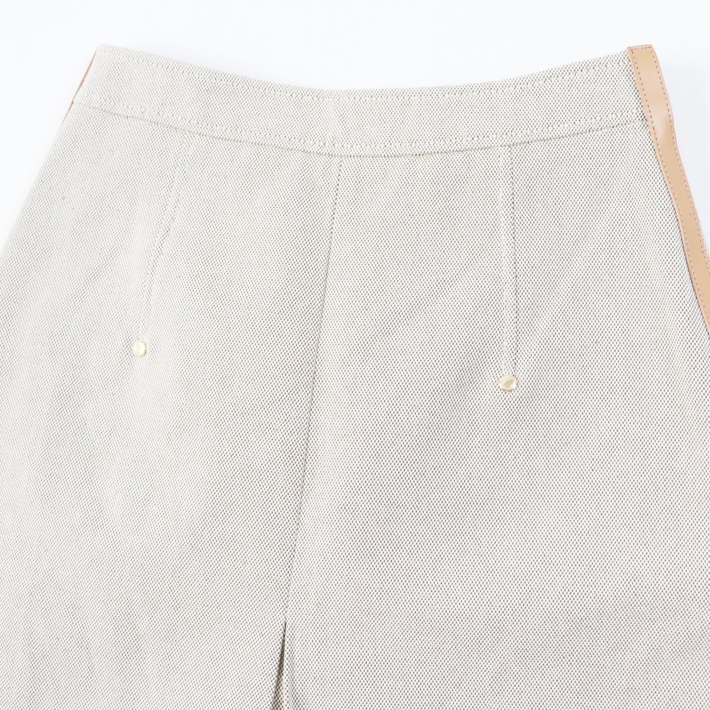 BURBERRY skirt Outer material: 100% cotton, Lining: 100% cupra, Leather part: cowhide Beige brown Women 36