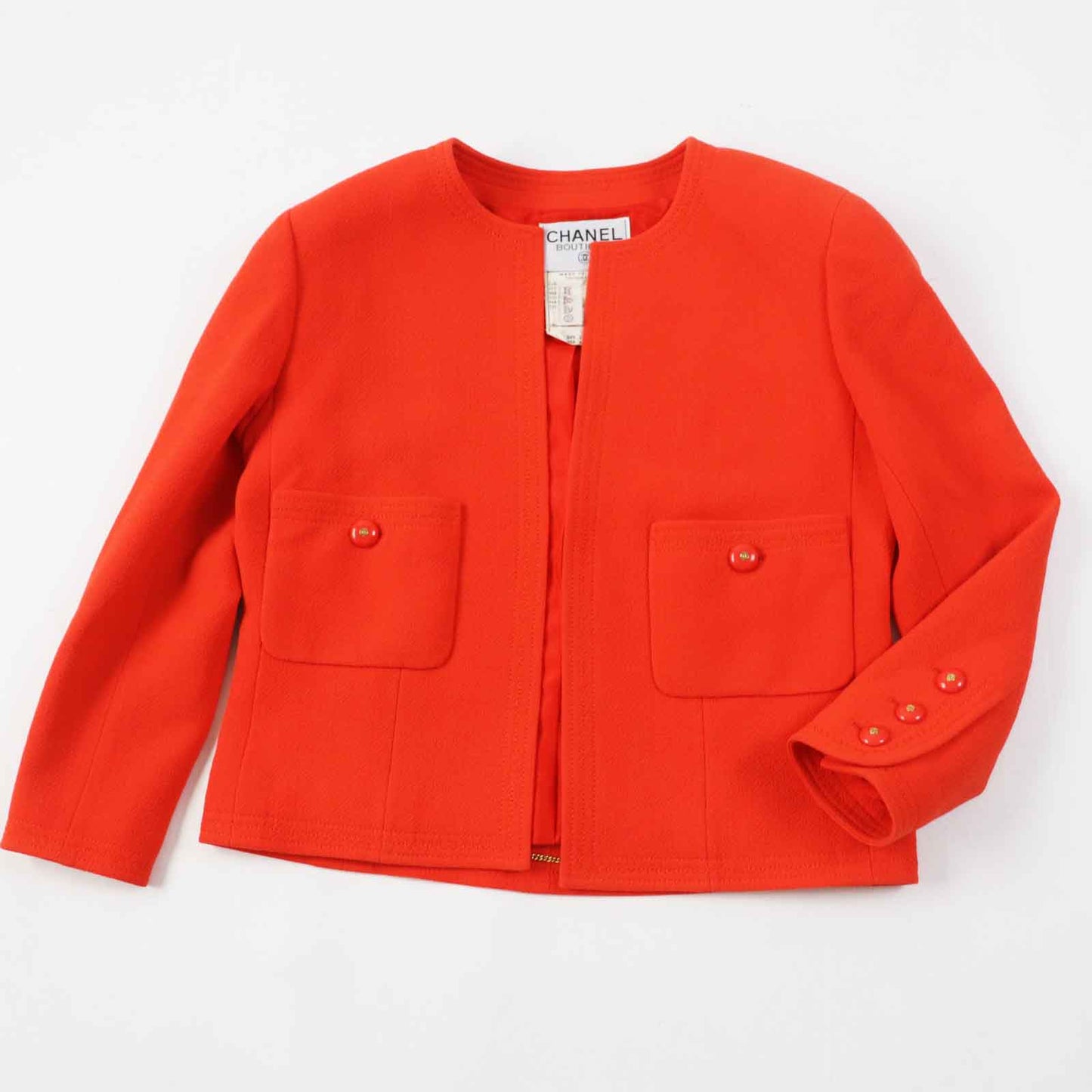 CHANEL setup Outer: 100% wool, Lining: 100% silk vermilion Women 40