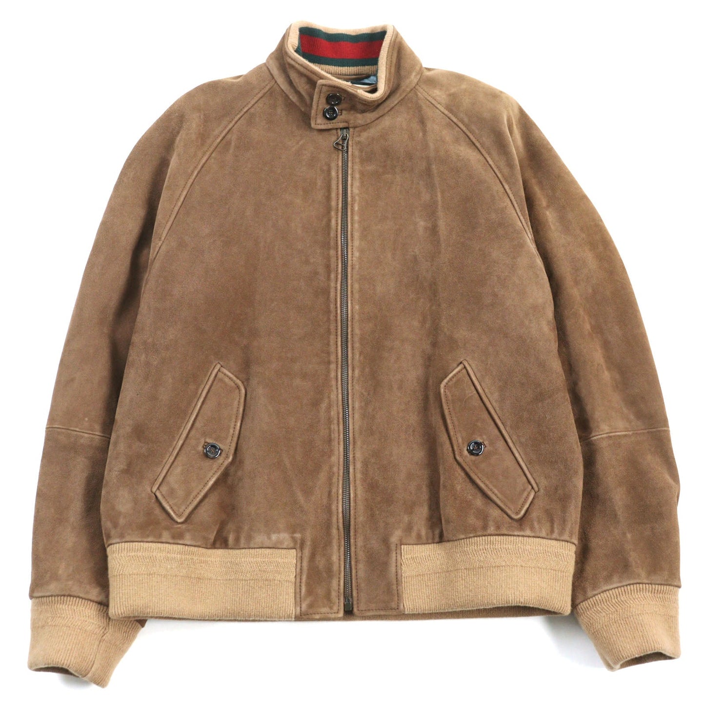 GUCCI Blouson 573544 Outer: goat leather, part: 94% wool, part: 5% nylon, part: 1% polyurethane, lining: 100% rayon Brown mens 46
