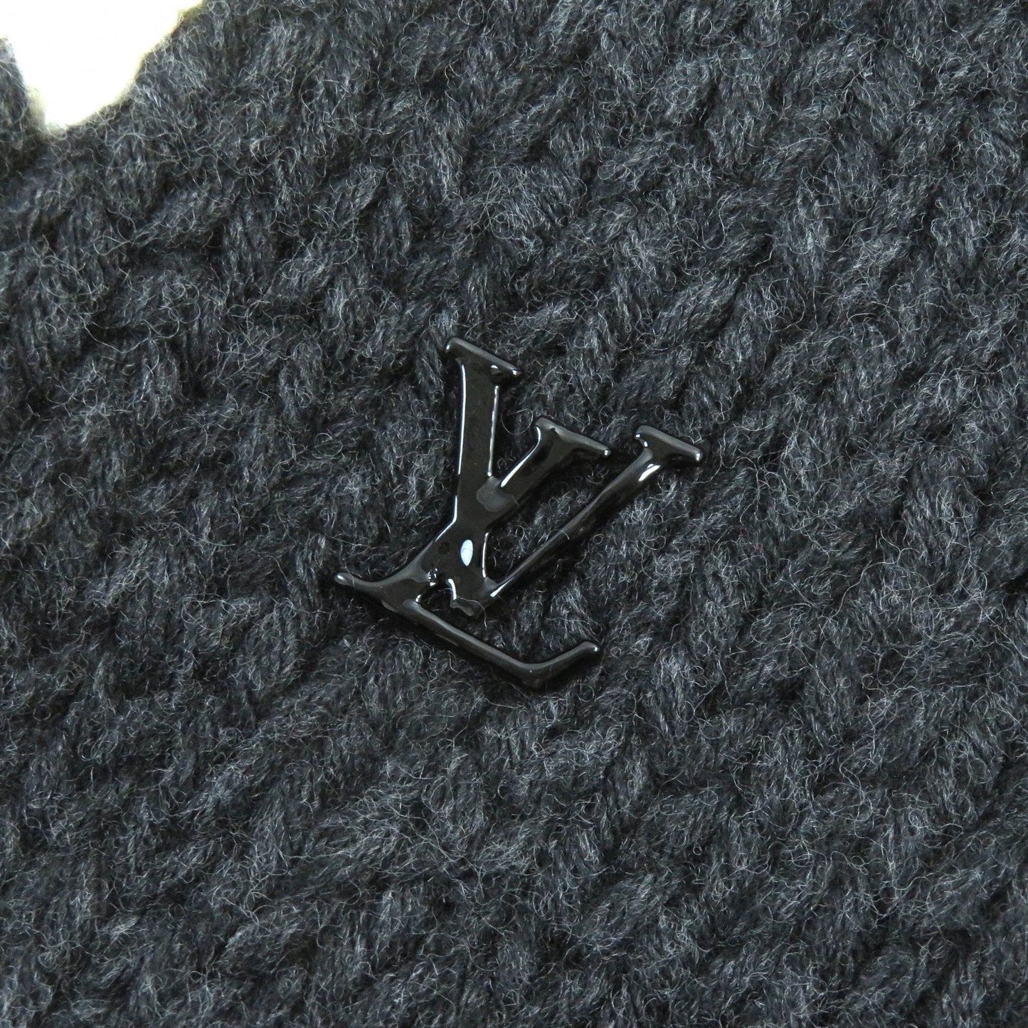 LOUIS VUITTON knit Main: 100% wool Ivory black LV Flame Intarsia mens L