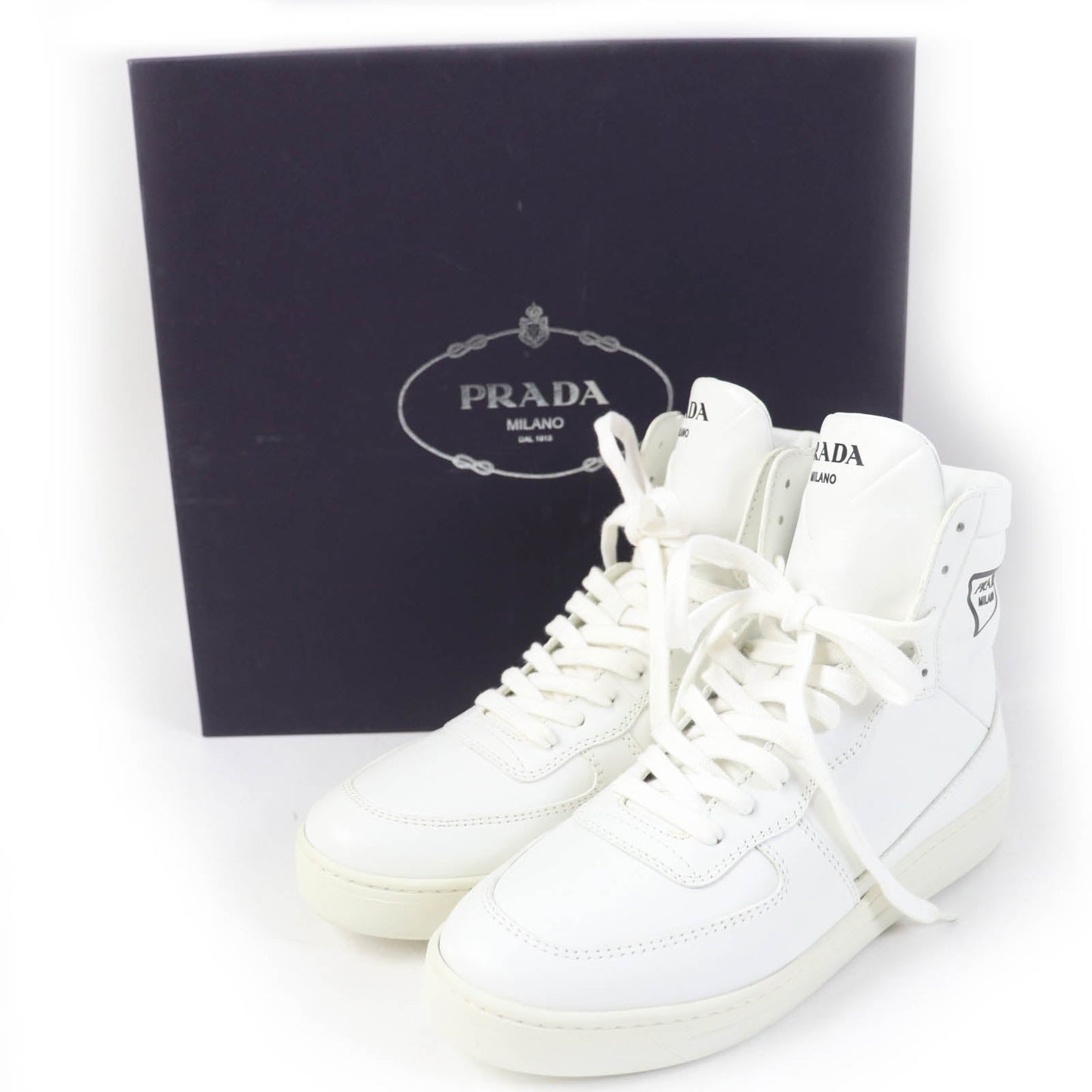 PRADA High cut sneakers 1T638M Main: Leather white Women 37 1/2