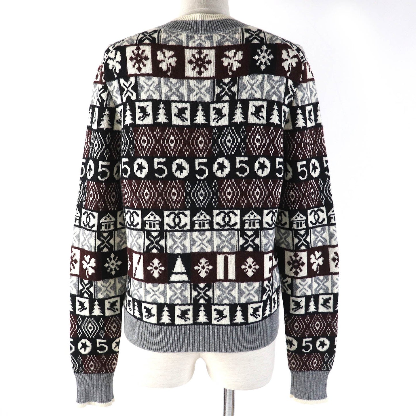 CHANEL cardigan P62167K47783 Main: 100% cashmere Gray White Black Brown Women 36