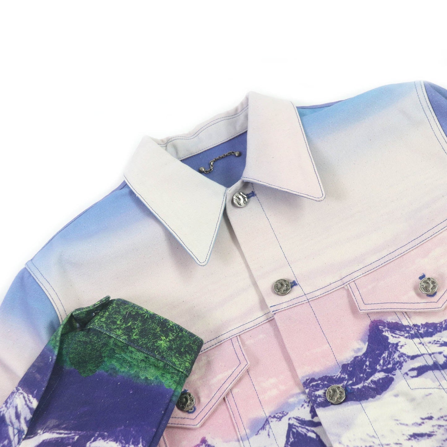 LOUIS VUITTON Denim Jacket 1A9T10 Main: 100% cotton, part: cowhide multicolor landscape mens 48