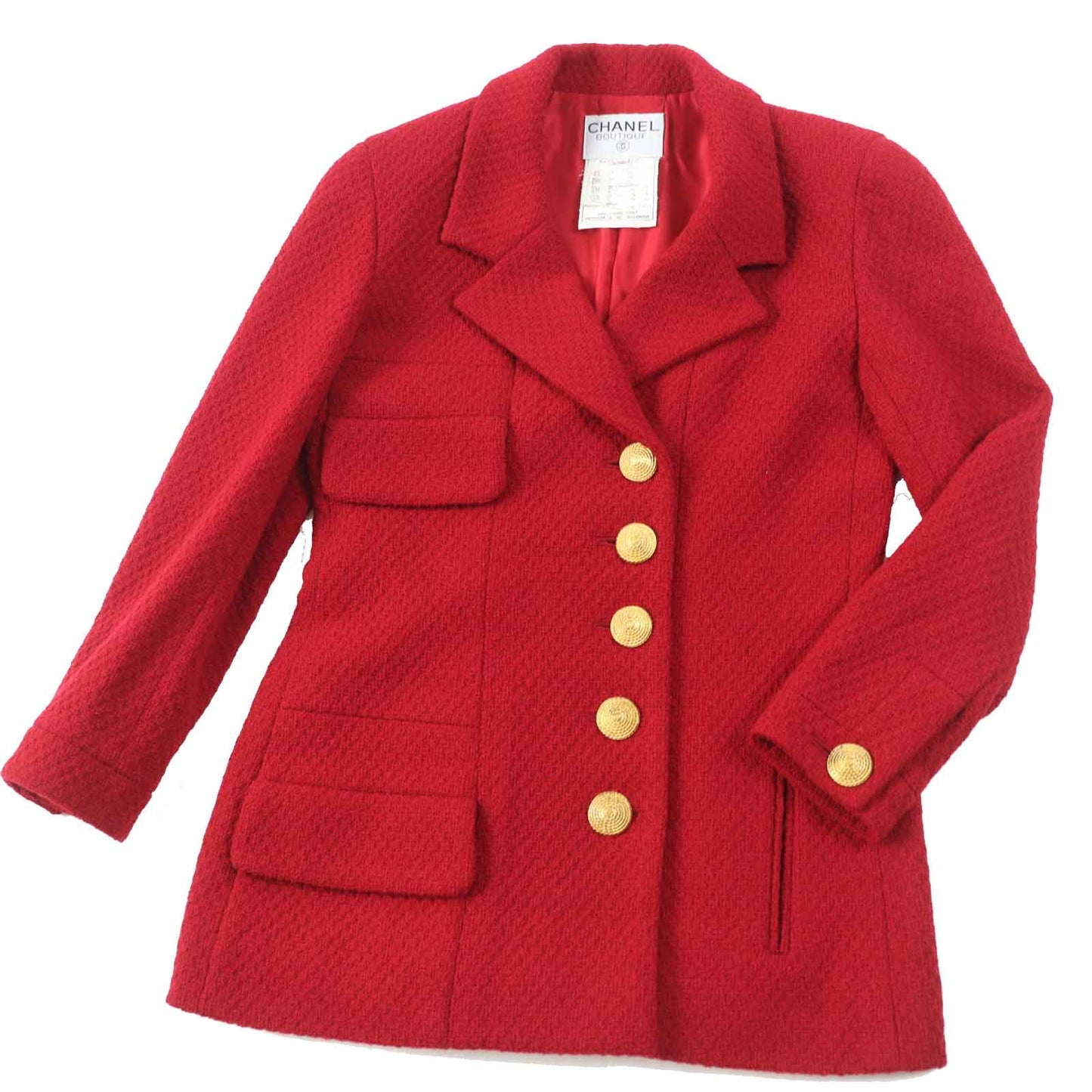 CHANEL setup 20450 Outer: 99% wool, Outer: 1% Lycra, Lining: 100% silk Red Women 38