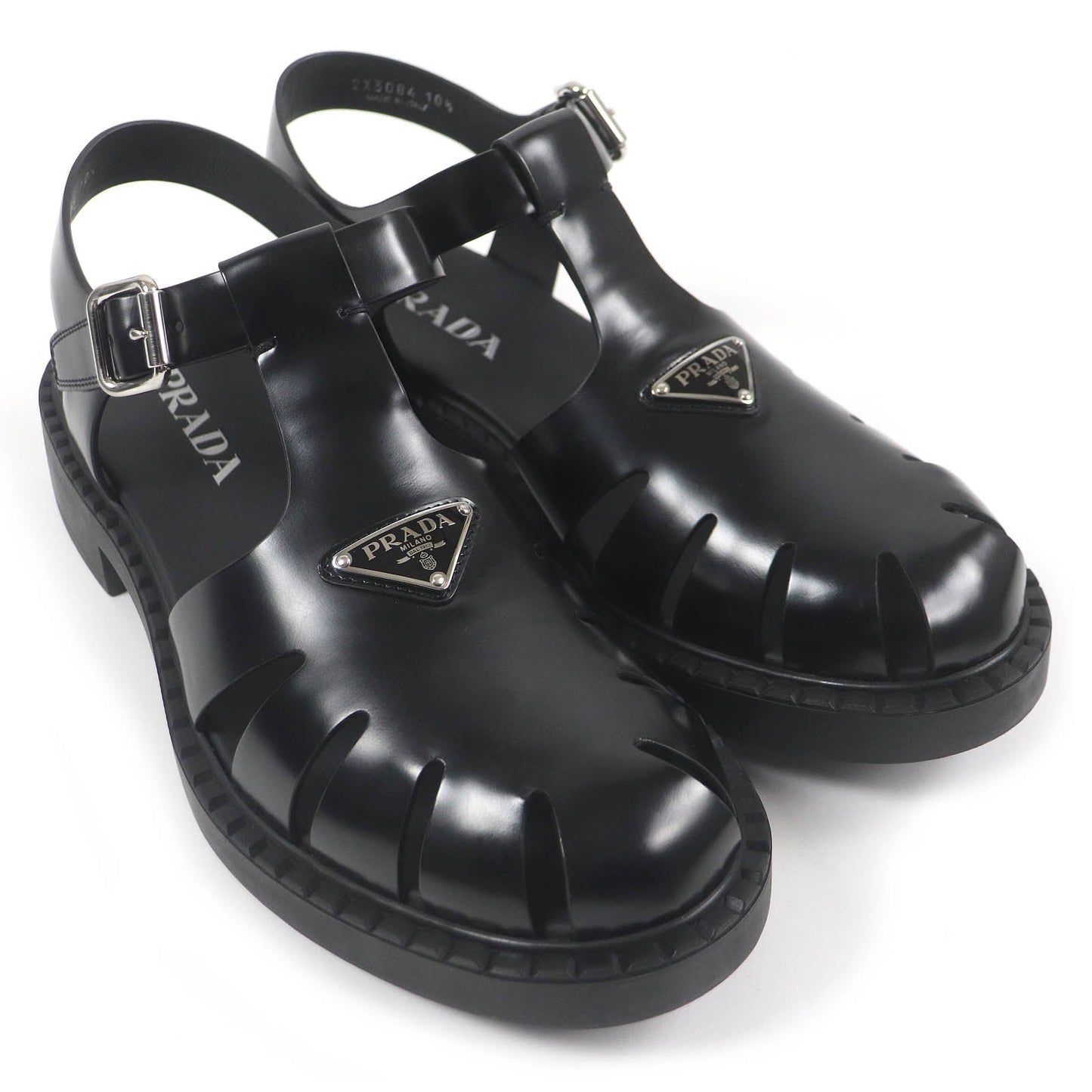 PRADA Sandals 2X3084 Brushed leather black 10.5