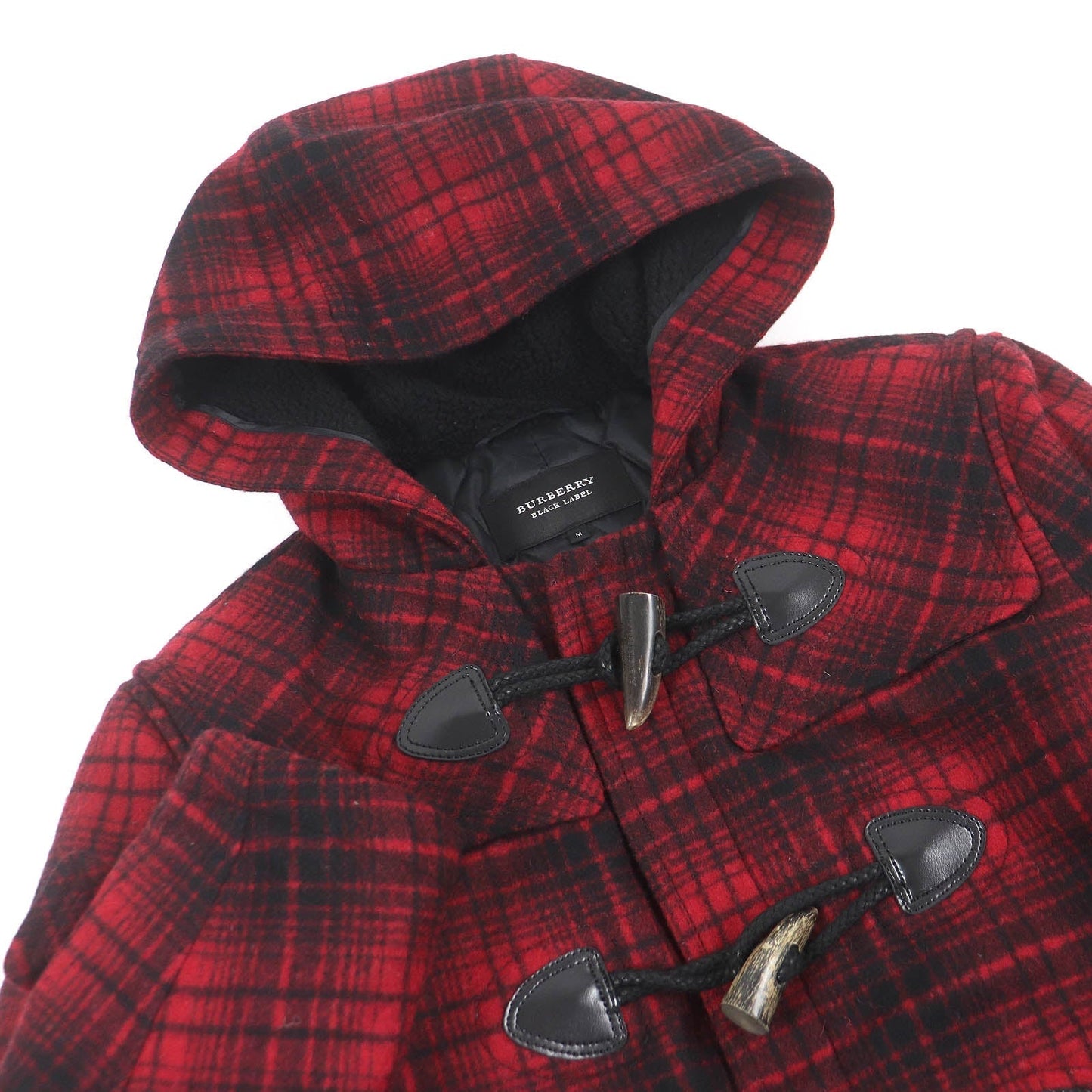 BURBERRY BLACK LABEL Duffel coat Outer material: 80% wool, Outer material: 13% nylon, Outer material: 5% polyester, Outer material: 2% acrylic, Lining: 100% polyester Red black mens M