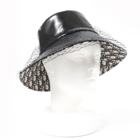 Christian Dior hat 95TDD924G135 Main: 50% polyurethane, Main: 34% cotton, Main: 16% polyester, Lining: 100% cotton, Part: 100% nylon black Women