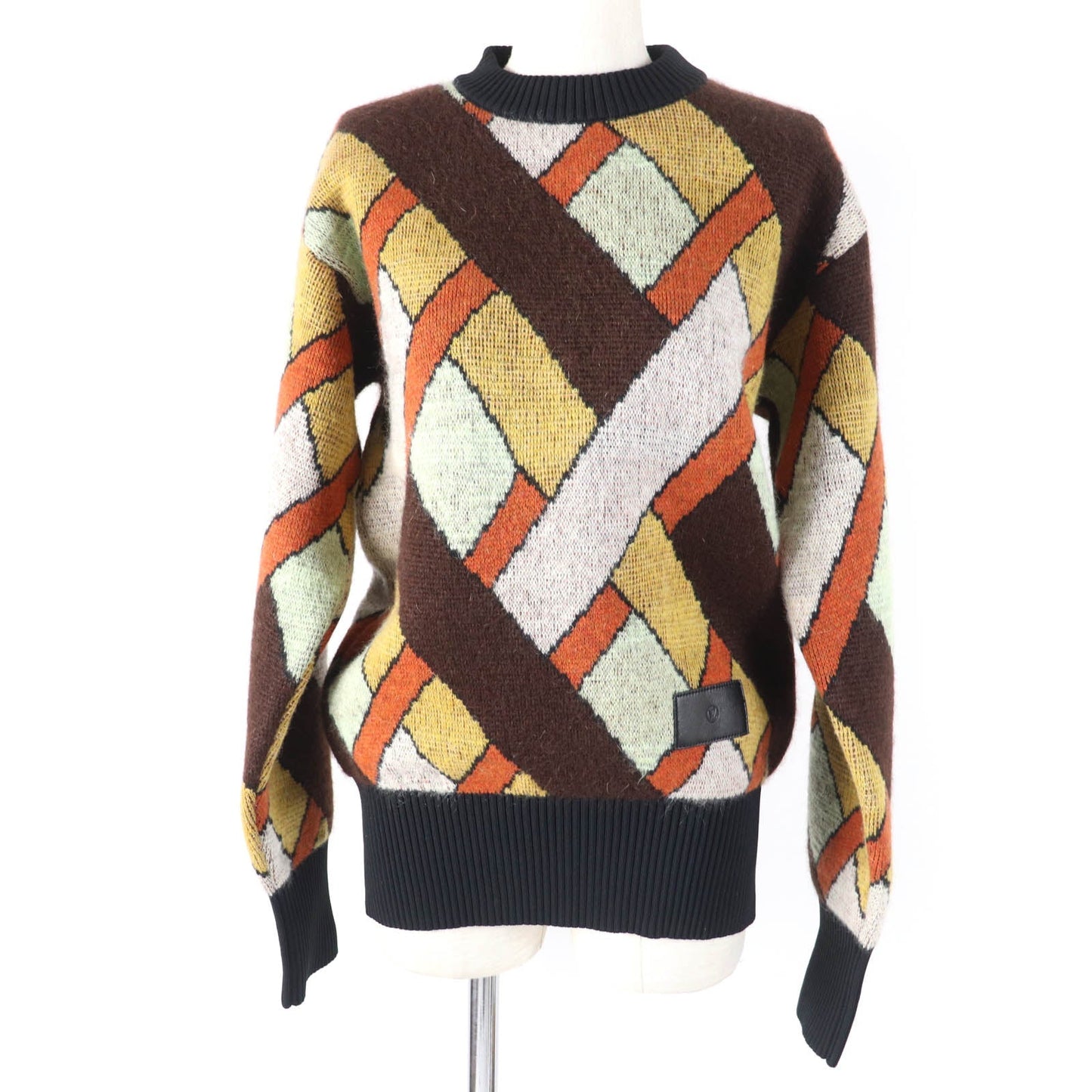 LOUIS VUITTON knit 1AAMCF Main: 41% wool, Main: 35% mohair, Main: 24% nylon, Part: cowhide multicolor Women S
