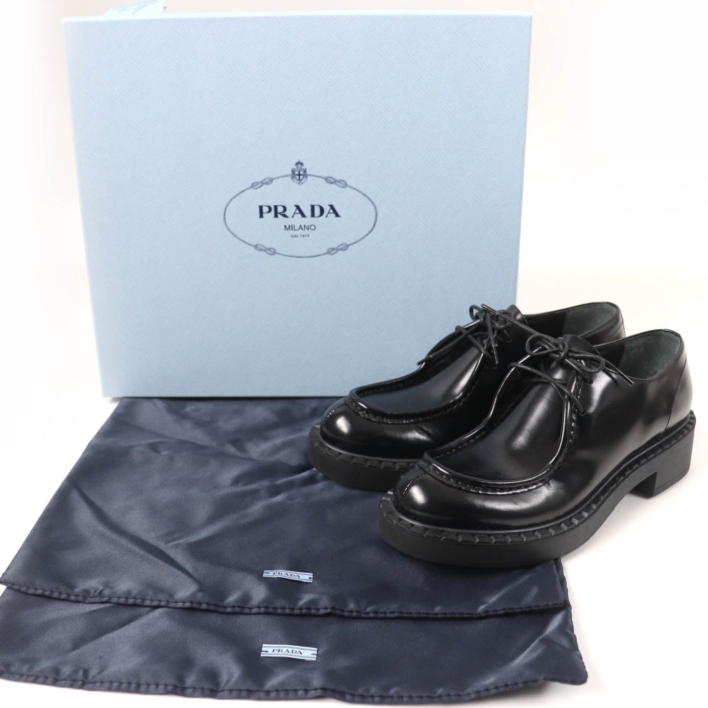 PRADA Leather shoes 1E249N Main: Brushed leather black Women 36