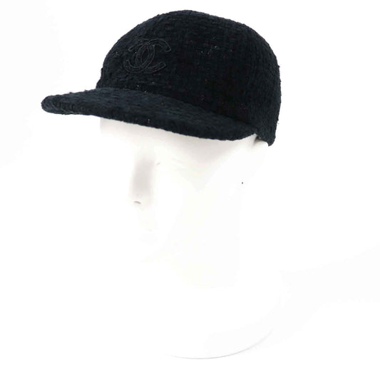 Chanel COCO Mark Tweed Cap Black M Classic Flap Tote