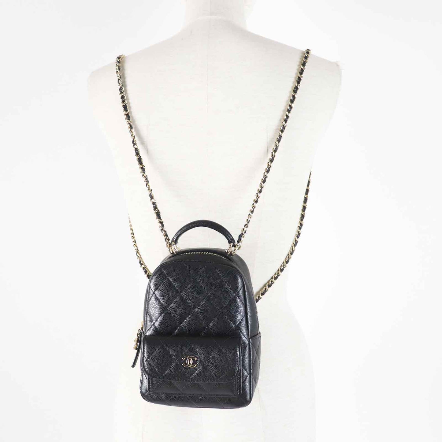 Chanel Caviar Skin Backpack Black Classic Flap