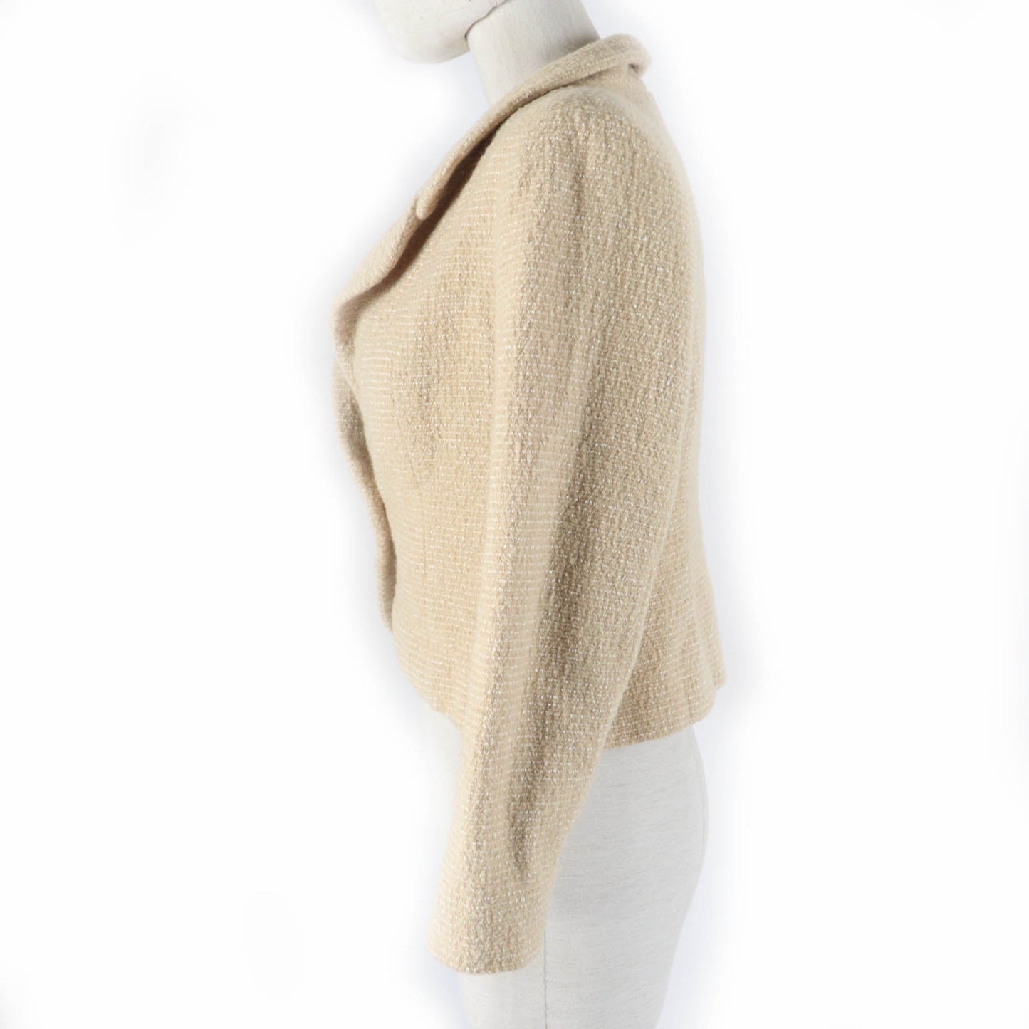 Chanel Tweed Jacket Wool Rayon Nylon Coco Mark Classic Flap Tote